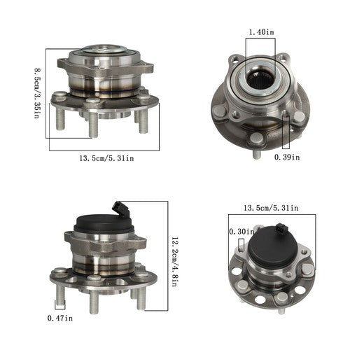 4pc For Hyundai Sonata Tucson Kia Optima Front Rear Wheel Bearing & Hub Assembly