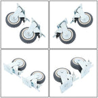 4 pieces of gray PU straight wheel polyurethane swivel wheels 2 straight wheels