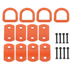 1/2" Thick Orange Bolt-On Forged D Ring 12000 LBS Break Strength (Pack of 4)