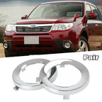 Pair Front Chrome Fog Light Trim Lamp Cover for 2009-2013 Subaru Forester
