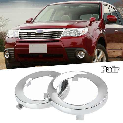 Pair Front Chrome Fog Light Trim Lamp Cover for 2009-2013 Subaru Forester