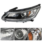 Pair For Honda Accord 2013-2015 Headlights Replacement Halogen W/O LED DRL Set
