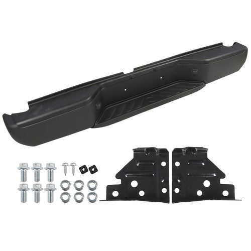 Black Steel Rear Step Bumper for 2005-2021 for Nissan Frontier no Sensor Holes