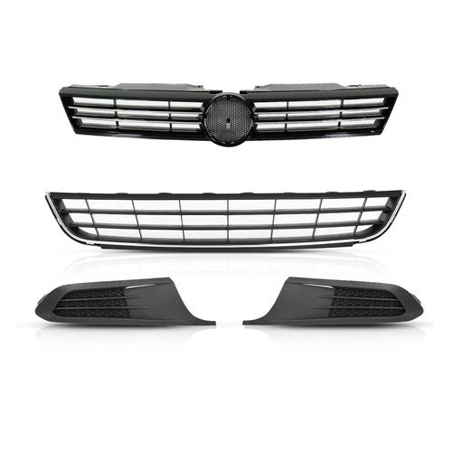 Upper & Lower Grille & Fog Light Covers SET for VW for Volkswagen Jetta 11-14