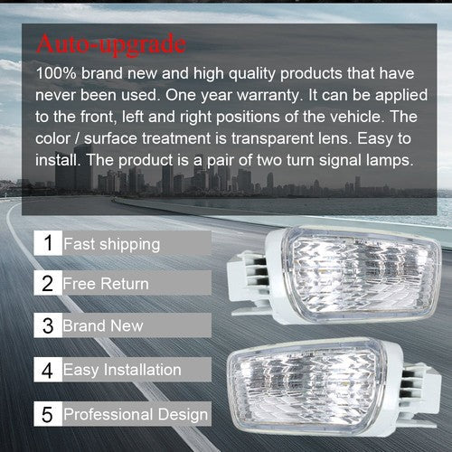 2Pcs Corner Parking Lamp Turn Signals Side Marker Kit For Tacoma Truck 2001-2004
