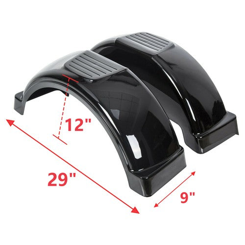 Single Axle Trailer Fenders Top Step for 13in Wheels Tires Skirt Boat Set Of 2