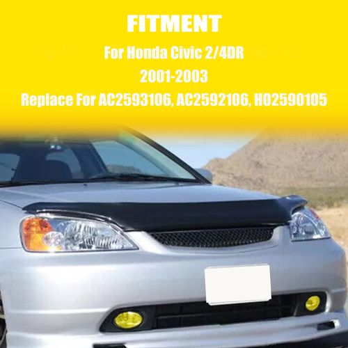 Front Mesh Grille Yellow Lens Fog Lights for 2001-2003 for Honda Civic Sedan
