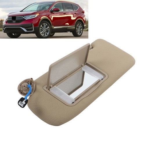 Beige Plastic Driver Side Sunvisor With Lights And Mirror For 17-22 Honda CR-V