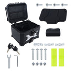 45L  Aluminum Black Hard Motorcycle Trunk With Silver Hanging Plate Rear Trunk