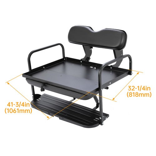 Rear Back Seat Kit Flip Folding Black Fit For Yamaha G14 G16 G19 G22 Golf Cart