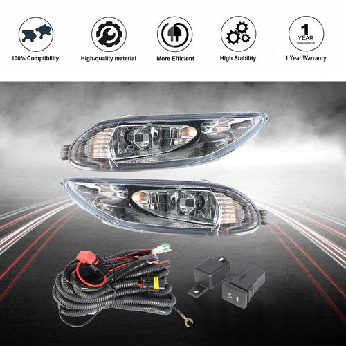 For Toyota Corolla 2005-2008 Bumper Lamp Clear Fog Light Pair+Switch Wiring Kit