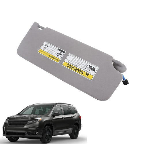 Car SunVisor With Lighted Plastic Gray For Honda Pilot 2017-21 Driver Left Side