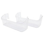 #240323002 Bottom Door Shelf Lower Bin Polycarbonate For Frigidaire 2Pcs