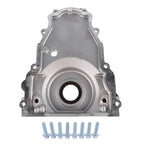 Timing Cover with 10AN Twin Turbo Oil Drain Fittings for LS Gen IV GM LS 6.2L