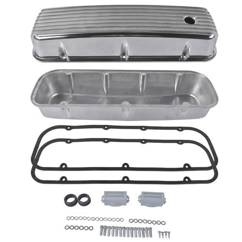 3-11/16" Tall Finned Aluminum Valve Covers Fits Chevy Big Block 396 402 427 454