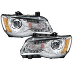 Pair Set For Chrysler 300 2011-2014 Headlight Replacement Halogen Clear Lens L+R