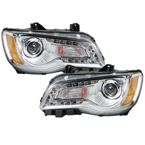 Pair Set For Chrysler 300 2011-2014 Headlight Replacement Halogen Clear Lens L+R