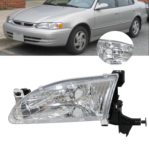 Chrome Headlights Driver Side LH for 1998-2000 for Toyota Corolla 1.8L