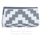 8x10 ft RV Mat Outdoor Plastic Straw Rug Carpet Waterproof Gray & White