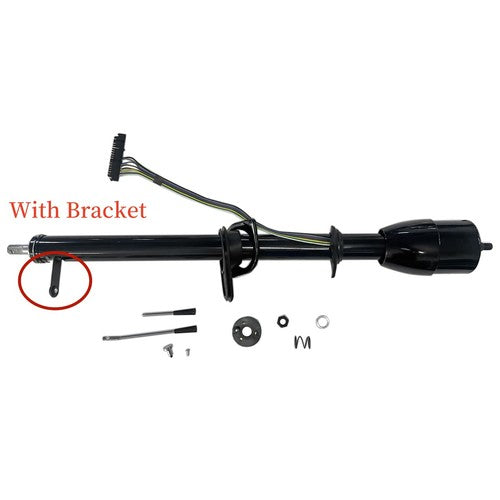 Set of 35'' Black Tilt Steering Column Manual Floor Shift Without Key & Adapter