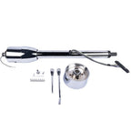 28" Chrome Tilt Manual Style Steering Column with Wheel Adapter No Key Hot Rod