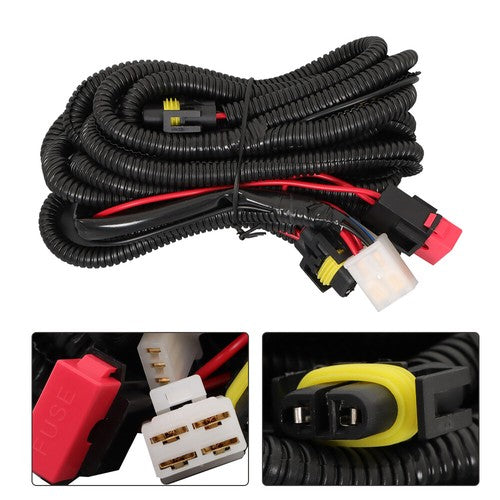 Switch Bulbs Bezel Wire Harness Black Fog Light Kit For 07-10 Hyundai Elantra