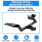Class 3 Trailer Hitch Receiver Rear Bumper Towing 2 Inch for Ford Escape 2013-2019