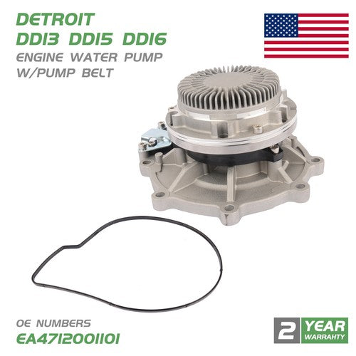For Detroit DD13 15 16 Variable Speed Water Pump W/Belt EA4722001601 A4712001101