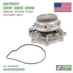 For Detroit DD13 15 16 Variable Speed Water Pump W/Belt EA4722001601 A4712001101