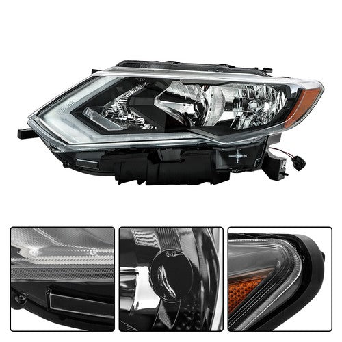 Headlight Headlamps Assembly Fit For 2017-2019 Nissan Rogue LH Side Clear Lens