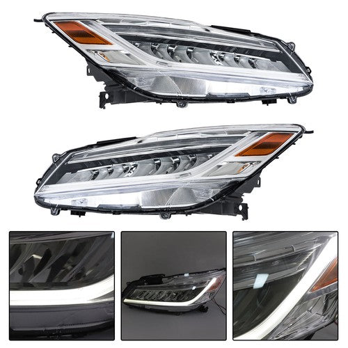 Headlights Fit For Honda Accord Sedan 2016-2017 Projector LH & RH Pair Set LED