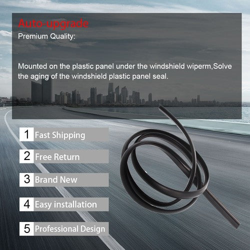 Universal Car Front Under Windshield Panel Sealed Trim Moulding Rubber Strips