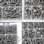 425 Pcs 410 Stainless Steel Self-Tapping Screws, #8 #10 Self-Drilling Set