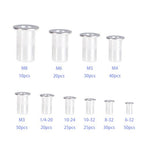 Metric M3-M8 + SAE 6-32-1/4-20 Aluminum Rivet Nut Rivnut Nutsert Kit 300Pcs