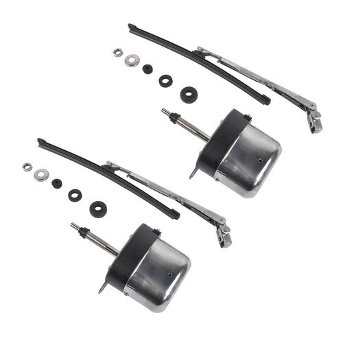 Stainless Windshield Wiper Motor Kit Street Hot Rod Universal Boat For Chevy 12V