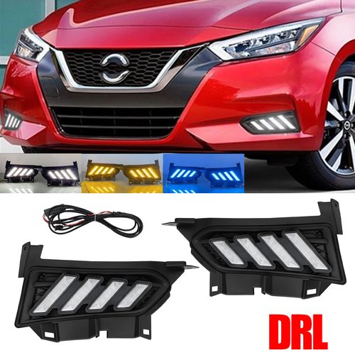LED Daytime Running Light Turn Signal DRL Fog Lamp for Nissan Versa 2020 2021 22