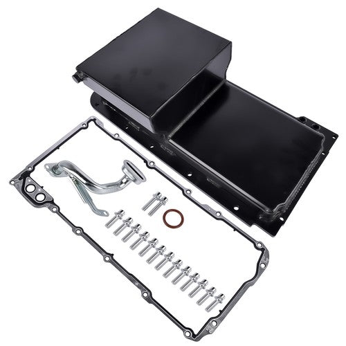 New Black Front Sump Oil Pan Kit Aluminum for GM LS LS1 LS2 LS3 LS6 Engine 81004