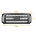 Black Painted Grille Assembly For Ford 05-07 F250 F350 Super Duty Part FO1200457