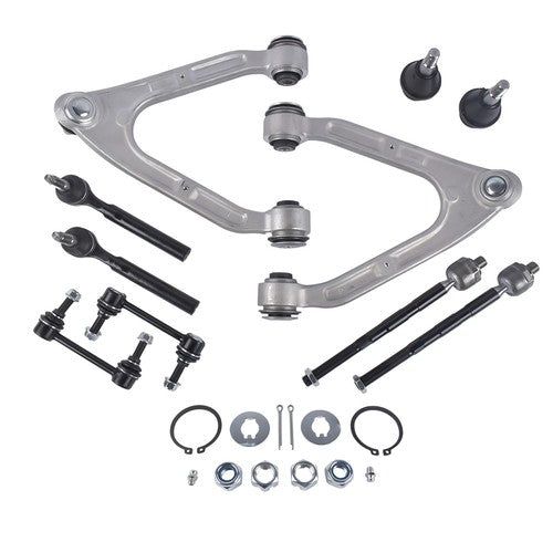 10Pcs Front Upper Control Arm w/Ball Joint Sway Bars Kit for Hummer H3 2007-2010