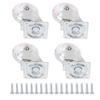 2Inch Caster Wheels 4 pieces Heavy Duty Alloy Steel + Rubber Casters white