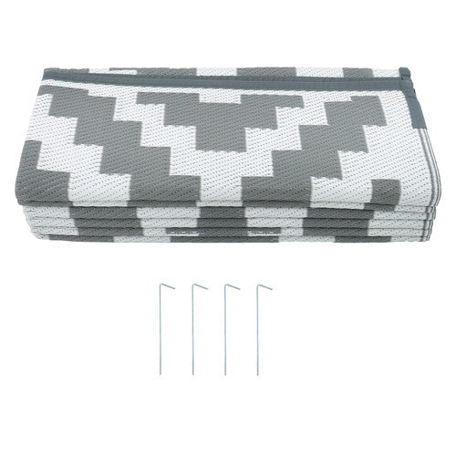 9x12ft Waterproof Outdoor Rug Outdoor Plastic Straw Rug For Camping Gray White