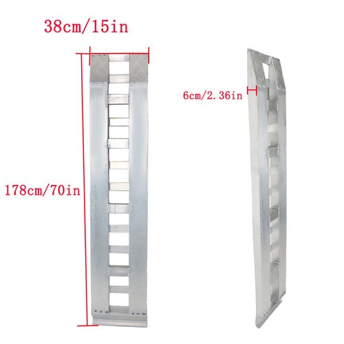 New 72"x15" Aluminum Ramps 2 PACK 6500Lbs Car Trailer Truck Hook End 1 Pair