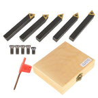 5-piece 1/2 " New lathe indexable carbide insert + turning tool bit holder kit