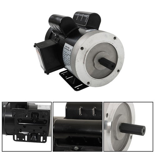 5HP Electric Motor 3450RPM 5/8" Shaft Single Phase 208-230V 56C Frame 60HZ TEFC