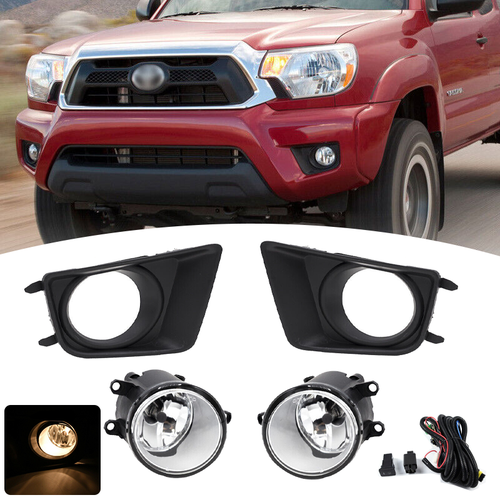 Clear Bumper Driving Fog Lights Switch Bulbs Kit for 2012-2015 for Toyota Tacoma