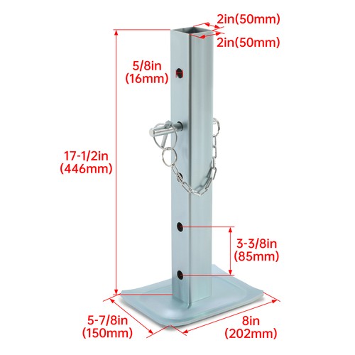 8000lbs Drop Leg Foot Pad for Square Jacks with 2 Inch Tube Trailer Camper