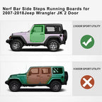 Nerf Bars Side Steps Armor Running Boards for 07-18 Jeep Wrangler JK 2 Door