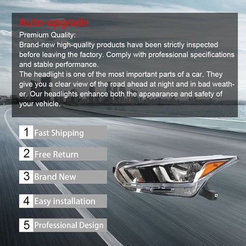 Driver Left Side Headlight Assembly FIt For 2020-2021 Nissan Versa S SV Halogen