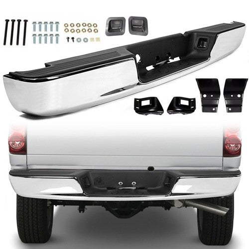 Rear Bumper Black Step for 2002 2008 Dodge Ram 1500 2003 2009 Ram 2500 3500