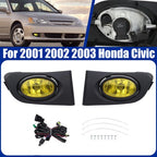 Yellow Lens Front Driving Fog Light Kit Harness for 2001-2003 for Honda Civic